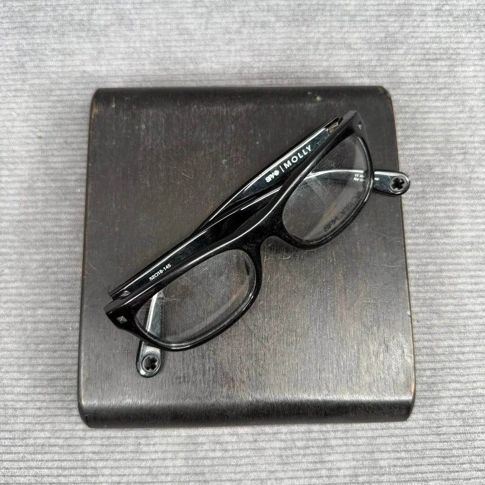 Spy Optic Molly Black Y2k Eyeglasses Frames 52-18-145 Rectangular G10